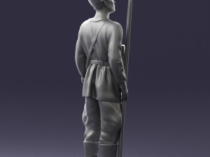 000104 Soviet Soldier Historical Character 0116 3dp 3D Print Model