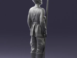 000104 Soviet Soldier Historical Character 0116 3dp 3D Print Model