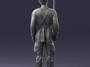 000104 Soviet Soldier Historical Character 0116 3dp 3D Print Model