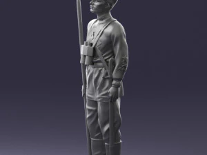 000104 Soviet Soldier Historical Character 0116 3dp 3D Print Model