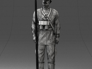 000104 Soviet Soldier Historical Character 0116 3dp 3D Print Model