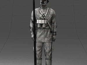000104 Soviet Soldier Historical Character 0116 3dp 3D Print Model