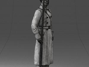 000105 Soviet Guard Soldier Historical Character 0116 3D Model