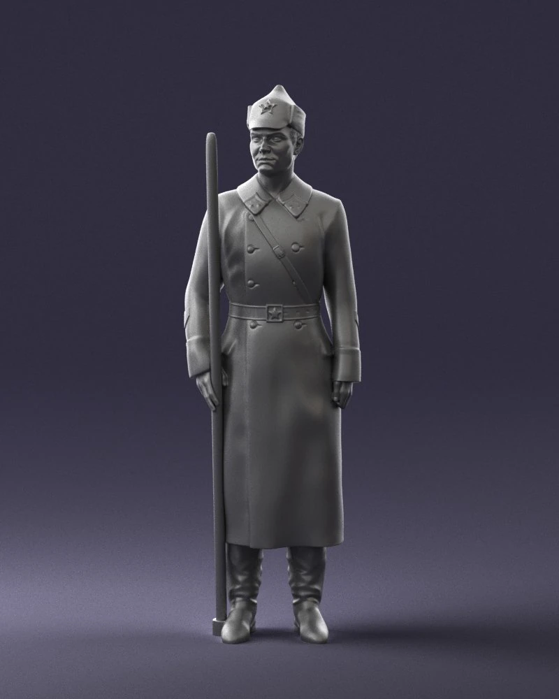 000105 Soviet Guard Soldier Historical Character 0116 3dp 3D Print Model .c4d .max .obj .3ds .fbx .stl .blend 