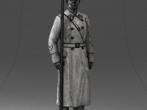 000105 Soviet Guard Soldier Historical Character 0116 3dp 3D Baskı Modeli
