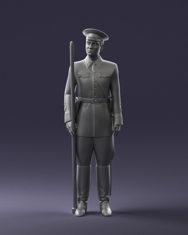 000106 Soviet Officer Guard Historical Military Miniature 0116 3dp 3D Baskı Modeli .c4d .max .obj .3ds .fbx .stl .blend