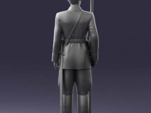 000106 Soviet Officer Guard Historical Military Miniature 0116 3dp 3D Baskı Modeli