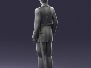 000106 Soviet Officer Guard Historical Military Miniature 0116 3dp 3D Baskı Modeli