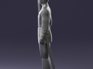000106 Soviet Officer Guard Historical Military Miniature 0116 3dp 3D Baskı Modeli