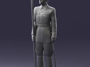 000106 Soviet Officer Guard Historical Military Miniature 0116 3dp 3D Baskı Modeli