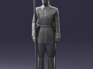 000106 Soviet Officer Guard Historical Military Miniature 0116 3dp 3D Baskı Modeli