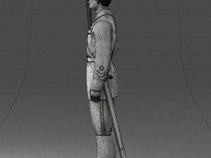 000106 Soviet Officer Guard Historical Military Miniature 0116 3dp 3D Baskı Modeli