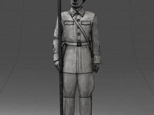 000106 Soviet Officer Guard Historical Military Miniature 0116 3dp 3D Baskı Modeli