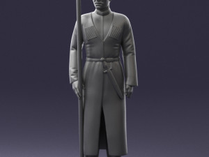 000107 Cossack Guard Soldier in Traditional Uniform 0116 3dp 3Dプリントモデル