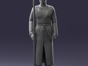 000107 Cossack Guard Soldier in Traditional Uniform 0116 3dp 3Dプリントモデル