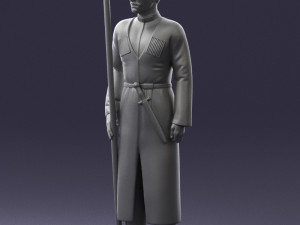 000107 Cossack Guard Soldier in Traditional Uniform 0116 3dp 3Dプリントモデル