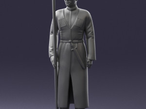 000107 Cossack Guard Soldier in Traditional Uniform 0116 3dp 3Dプリントモデル
