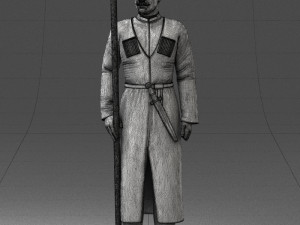 000107 Cossack Guard Soldier in Traditional Uniform 0116 3dp 3Dプリントモデル