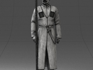 000107 Cossack Guard Soldier in Traditional Uniform 0116 3dp 3Dプリントモデル
