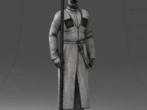 000107 Cossack Guard Soldier in Traditional Uniform 0116 3dp 3Dプリントモデル