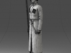000107 Cossack Guard Soldier in Traditional Uniform 0116 3dp 3Dプリントモデル
