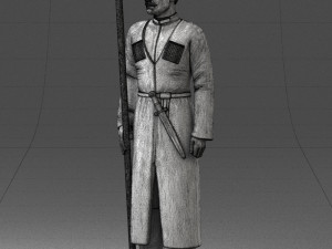 000107 Cossack Guard Soldier in Traditional Uniform 0116 3dp 3Dプリントモデル