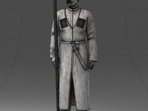 000107 Cossack Guard Soldier in Traditional Uniform 0116 3dp 3Dプリントモデル