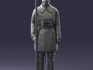 000108 Soviet Guard Soldier in Winter Uniform 0116 3D Model