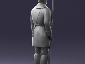 000108 Soviet Guard Soldier in Winter Uniform 0116 3D Model