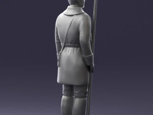 000108 Soviet Guard Soldier in Winter Uniform 0116 3D Model