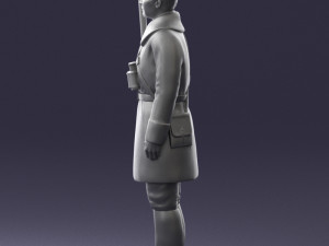 000108 Soviet Guard Soldier in Winter Uniform 0116 3D Model