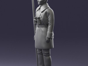 000108 Soviet Guard Soldier in Winter Uniform 0116 3D Model