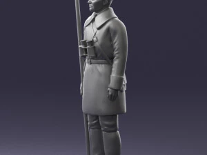 000108 Soviet Guard Soldier in Winter Uniform 0116 3D Model