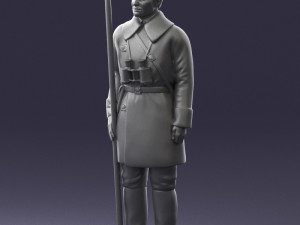 000108 Soviet Guard Soldier in Winter Uniform 0116 3D Model