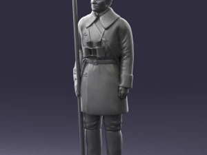 000108 Soviet Guard Soldier in Winter Uniform 0116 3D Model