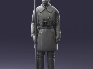 000108 Soviet Guard Soldier in Winter Uniform 0116 3D Model