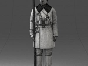 000108 Soviet Guard Soldier in Winter Uniform 0116 3D Model