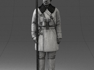 000108 Soviet Guard Soldier in Winter Uniform 0116 3D Model