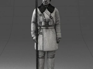 000108 Soviet Guard Soldier in Winter Uniform 0116 3D Model