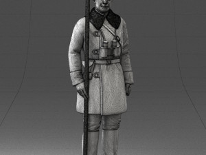 000108 Soviet Guard Soldier in Winter Uniform 0116 3D Model