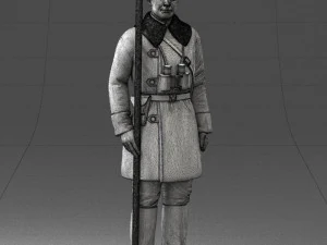 000108 Soviet Guard Soldier in Winter Uniform 0116 3D Model