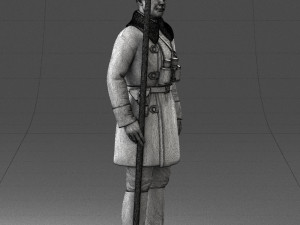 000108 Soviet Guard Soldier in Winter Uniform 0116 3D Model