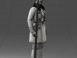 000108 Soviet Guard Soldier in Winter Uniform 0116 3D Model