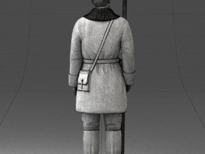 000108 Soviet Guard Soldier in Winter Uniform 0116 3D Model