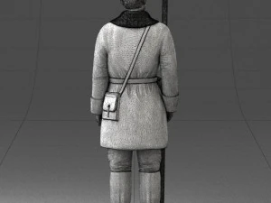 000108 Soviet Guard Soldier in Winter Uniform 0116 3D Model