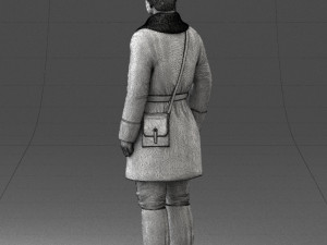 000108 Soviet Guard Soldier in Winter Uniform 0116 3D Model