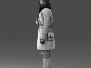 000108 Soviet Guard Soldier in Winter Uniform 0116 3D Model