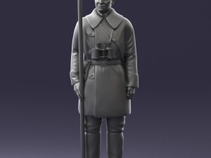 000108 Soviet Guard Soldier in Winter Uniform 0116 3dp 3Dプリントモデル