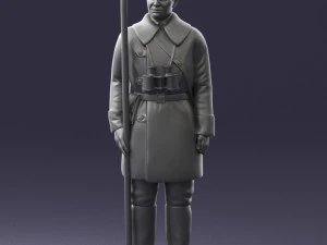 000108 Soldado de la Guardia Soviética con uniforme de invierno 0116 3dp Modelo de impresión 3D