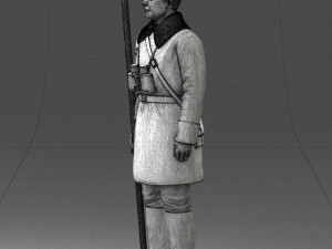 000108 Soviet Guard Soldier in Winter Uniform 0116 3dp 3D 打印模型